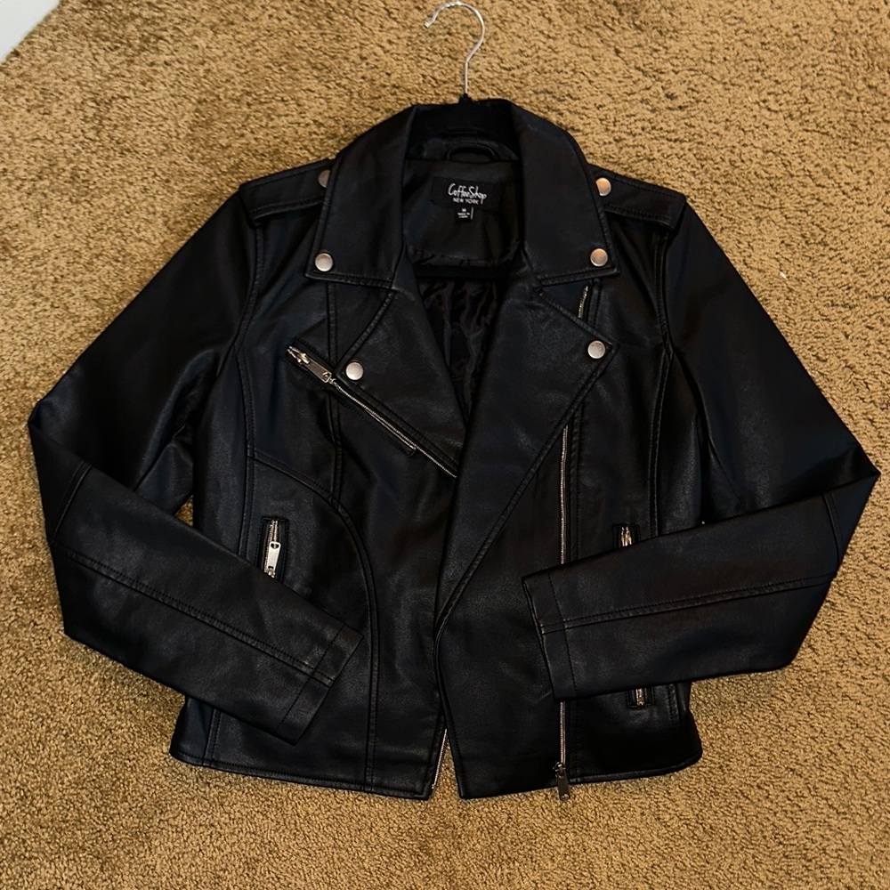 Women's Black Faux Leather Jacket